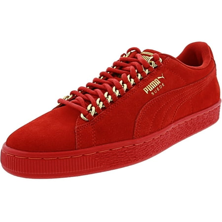 Puma Women's Suede Classic Chain High Risk Red / Team Gold Ankle-High Fashion Sneaker -