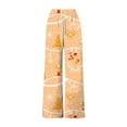 thumbnail image 4 of Christmas Pants For Women Women's Christmas Stocking Pants High Waist Yoga Pants Drawstring Elastic Waist Pants For Women Work Casual Orange L, 4 of 6