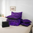 thumbnail image 5 of Erosebridal Vintage Dasmark Floral Bedding Twin Size,Retro Gothic Theme Comforter Sets with Sheets,Purple Jacquard Design Bedding Sets Twin Size,Microfiber Bedroom Decoration Reversible,7pcs, 5 of 7