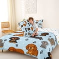 thumbnail image 4 of Homewish Funny Dachshund Queen Comforter Set,Gray Paw Print Comforter Sets Queen,Light Blue Polka Dot Decor,Polkadot Reversible,3 Pieces,1 Comforter and 2 Pillowcases, 4 of 7