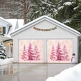 thumbnail image 4 of Fsddascl 7 x 16 Ft Christmas Garage Door Cover, Pink Christmas Tree Large Garage Door Banner, Xmas Snowflake Winter Hanging Garage Mural Background for Indoor Outdoor Xmas Party Supplies, 4 of 9