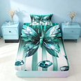 thumbnail image 4 of Homewish Glowing Butterfly Twin Sheets for Girls, Bling Stars Diamonds Bedding, Cyan White, 3pcs (1 Flat Sheet, 1 Fitted Sheet and 1 Pillowcase), 4 of 6
