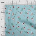 thumbnail image 1 of oneOone Cotton Flex Sky Blue Fabric Flower & Leaves Watercolor Dress Material Fabric Print Fabric By The Yard 40 Inche Wide, 1 of 4