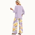 thumbnail image 5 of Two Piece Sets for Women Lounge 3/4 Length Sleeve Womens Tops Graphic Pants Summer Outfits 2026 Purple L, 5 of 6