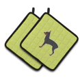 thumbnail image 1 of Tablero de ajedrez verde Caroline's Treasures Toy Fox Terrier Par de soportes para macetas BB3787PTHD 7.5HX7.5W Multicolor, 1 of 1