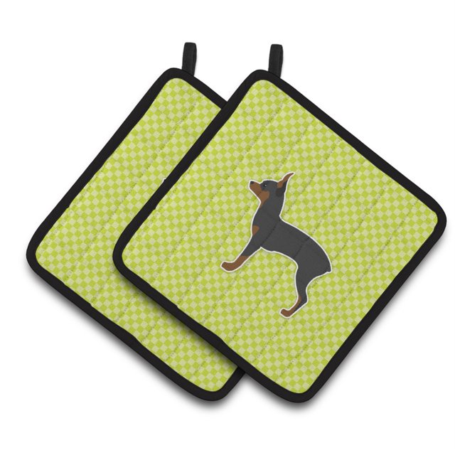 Tablero de ajedrez verde Caroline's Treasures Toy Fox Terrier Par de soportes para macetas BB3787PTHD 7.5HX7.5W Multicolor