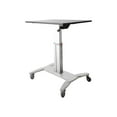 thumbnail image 1 of StarTech.com Mobile Standing Desk, Portable Sit Stand Ergonomic Height Adjustable Cart on Wheels, Rolling Computer/Laptop Workstation Table w/ Locking One-Touch Lift for Teachers/Student - Mobile Computer Table (STSCART) - Stand - for notebook / keyboard / mouse - black & silver - for P/N: ARMTBLTDT, ARMTBLTIW, ARMTBLTUGN, 1 of 2