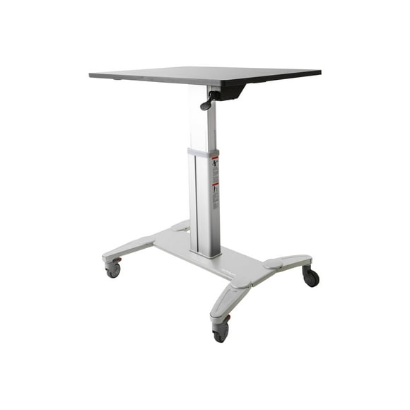 StarTech.com Mobile Standing Desk, Portable Sit Stand Ergonomic Height Adjustable Cart on Wheels, Rolling Computer/Laptop Workstation Table w/ Locking One-Touch Lift for Teachers/Student - Mobile Computer Table (STSCART) - Stand - for notebook / keyboard / mouse - black & silver - for P/N: ARMTBLTDT, ARMTBLTIW, ARMTBLTUGN