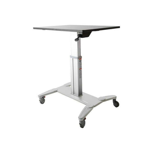 StarTech.com Mobile Standing Desk, Portable Sit Stand Ergonomic Height Adjustable Cart on Wheels, Rolling Computer/Laptop Workstation Table w/ Locking One-Touch Lift for Teachers/Student - Mobile Computer Table (STSCART) - Stand - for notebook / keyboard / mouse - black & silver - for P/N: ARMTBLTDT, ARMTBLTIW, ARMTBLTUGN