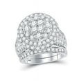 thumbnail image 2 of 14kt White Gold Princess Diamond Bridal Wedding Ring Band Set 3 Cttw, 2 of 2