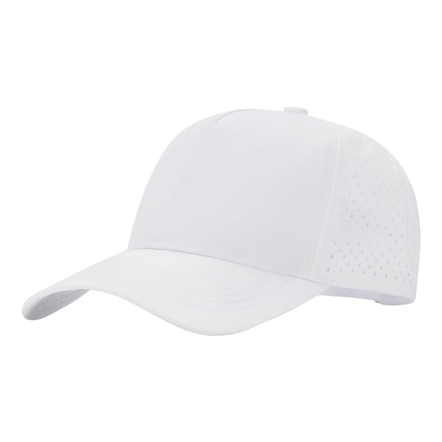TOPTIE Quick Dry Trucker Cap 5 Panel Waterproof Snapback Mid Profile Polyester Baseball Cap-White