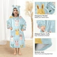 thumbnail image 3 of FORMRS Wearable Blanket Hoodie with Sleeves for Kids Cozy Flannel Sweatshirt, Cute Rabbits, 3 of 7