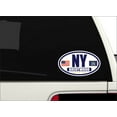 thumbnail image 2 of Flag of New York / American Flag Oval 3M Vinyl Bumper Sticker Decal | Navy & Gold Brentwood, NY Sticker Vinyl Decal, 2 of 3