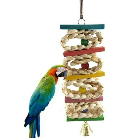 Wood Cockatiel Ladder - KABOER Stock Parrot Pet Bird Chew Hang Toys Wood Large Rope Cave Ladder Chew Toy mow
