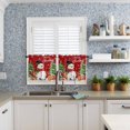 thumbnail image 6 of Winter Snowman Kitchen Curtains and Valances Set, Merry Christmas Xmas Tree Elk Red Wood Grain Rod Pocket Window Valance Window Curtain Panels for Living Room Bedroom Laundry, 27.5x24in, 3 Pieces, 6 of 7