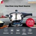 thumbnail image 4 of Pura Silver Stainless Steel Pressure Cooker With Outer Lid, 5.5 Liters - Belly Shape Or Handi Cooker, Triply Bottom, Induction Base, Gas Ready, 4 of 4