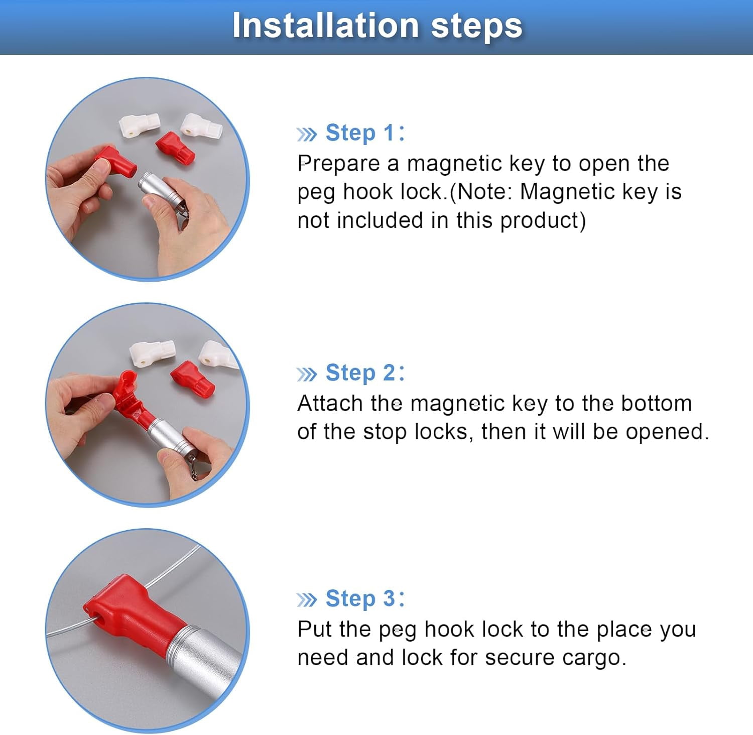 100pcs Peg Hook Locks Stop Locks, 4mm ABS Pegboard Display Hook Security Lock, Anti Sweep Theft Stop Locks for Retail Shop and Shopping Center Pegboard Display, Red