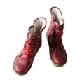 thumbnail image 6 of TMA EYES Snake-Embossed Leather and PU Upper Faux Fur Lining Short Flat Boot for Women, 6 of 6