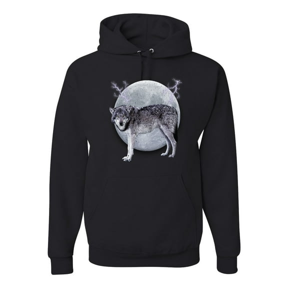 Wild Bobby Full Moon Cute Arctic Mountain Snow Dire Wolf Unisex Hoodie Sweatshirt