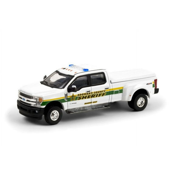 Greenlight 1/64 2018 Ford F-350 Dually Broward County, Florida Sheriff’s Office Marine Unit, 46060-C