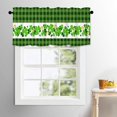 thumbnail image 5 of St. Patrick''s Day Window Valances Lucky Shamrock Buffalo Green Plaid Valance Kitchen Curtains with Rod Pocket Short Curtain Panels for Bedroom Living Room 54" X 18", 5 of 6
