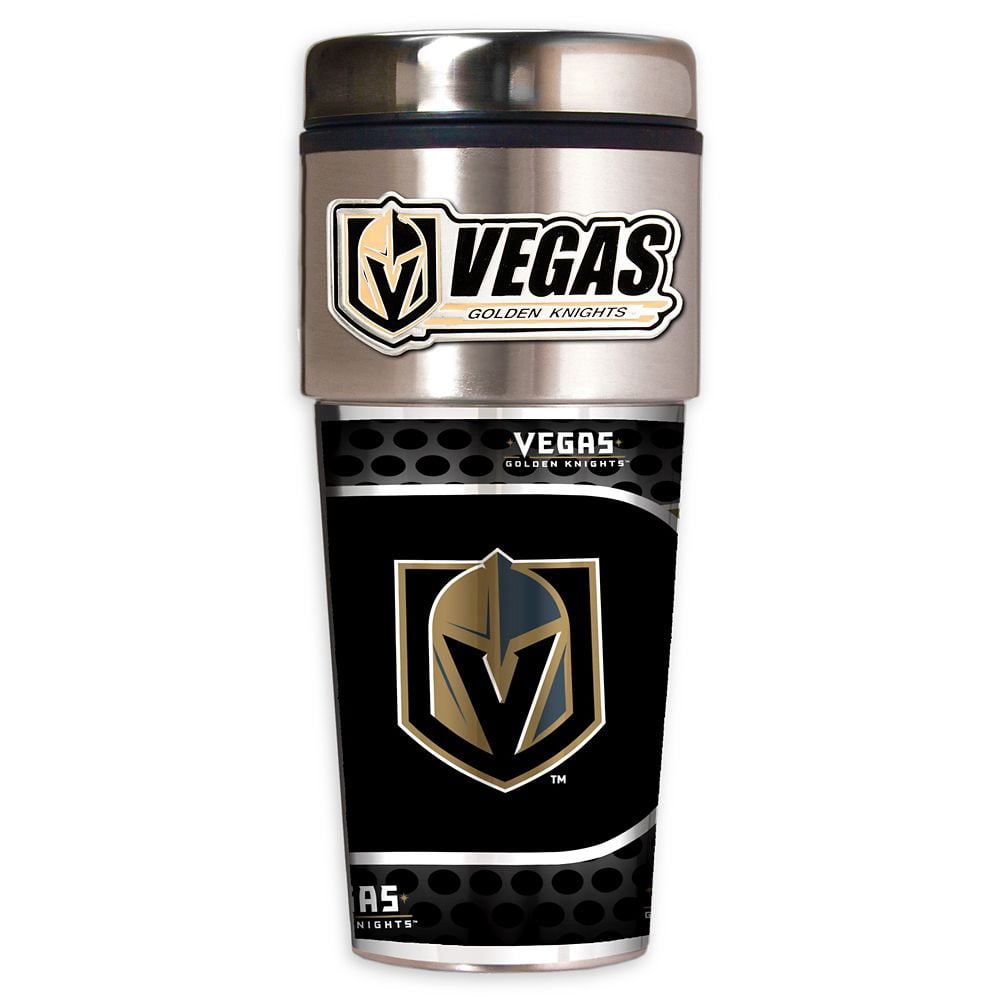 Nhl Las Vegas Golden Knights 16 Oz Travel Mug Tumbler With Metallic Wrap Team Logo Mug Walmart Com Walmart Com