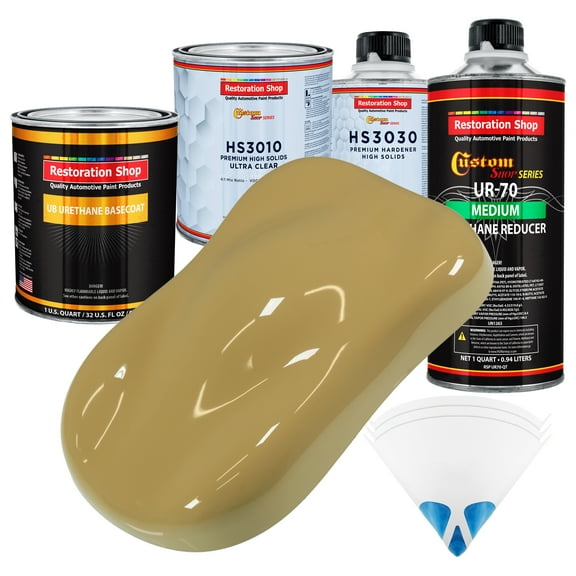 Buckskin Tan Premium Quart URETHANE BASECOAT CLEARCOAT Car Auto Body Paint Kit
