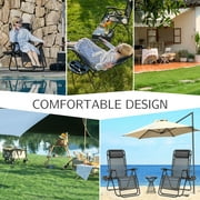 EDX Zero Gravity Chair Outdoor Lounge Chair,Suitable for Beach Terrace Pool Patio, Black 2-Pack