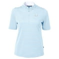 thumbnail image 2 of Women's Cutter & Buck  Powder Blue Minnesota Twins Virtue Eco Pique Stripe Recycled Quarter-Zip Top, 2 of 3