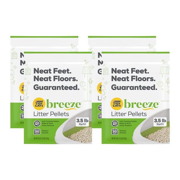 Arena para gatos Purina Tidy Cats Breeze Pellets, 1,6 kg (paquete de 4)