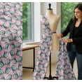 thumbnail image 5 of Soimoi Pink Cotton Voile Fabric Crabs Ocean Decor Fabric Printed Yard 56 Inch Wide, 5 of 7