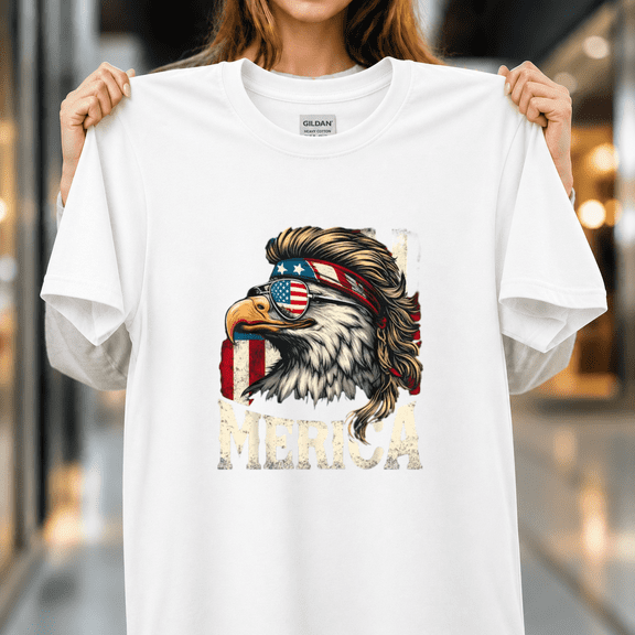 4th of July Patriotic Funny Eagle July 4th USA Merica Unisex T-Shirt, S - 5XL