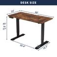 thumbnail image 4 of 55"W Electric Standing Desk,Home Office Electric Height Adjustable Standing Desk Lifting Range 27~45" Computer Desk for Home Office,Brown, 4 of 7