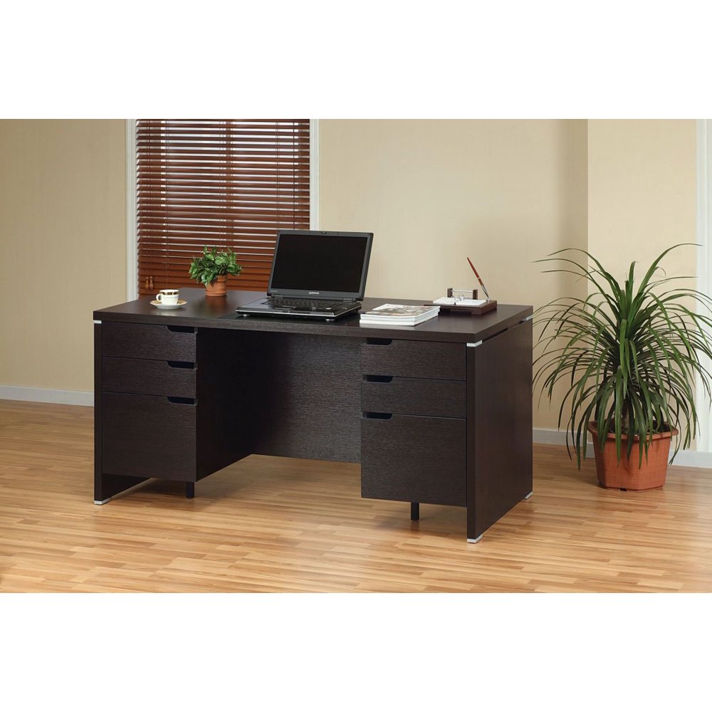 FC Design Double Pedestal Desk with Lockable Accessory Drawers, 2