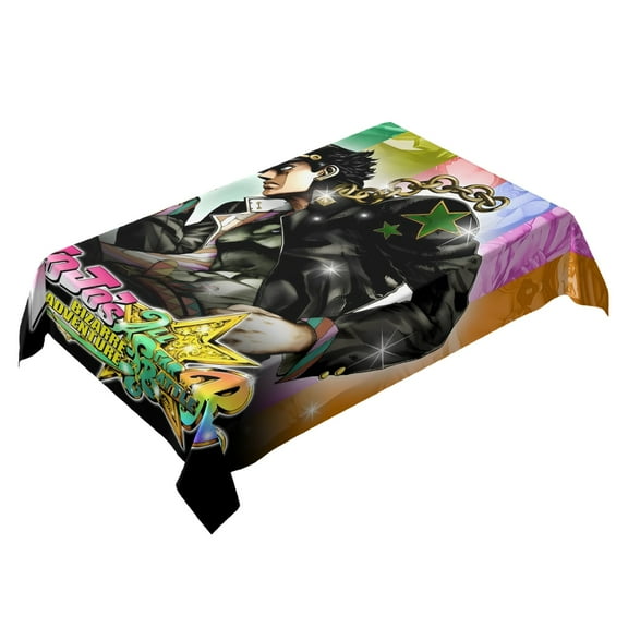 JoJo's Bizarre Adventure-theme square tablecloth has an iconic print, fits most tables, and is easy to care for perfect gifts for fans friends and family，55" x 71"（140*180cm）