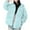 #153-Light Blue, variant on Women's Thickened Fleece Hooded Jacket Winter Coat Polka Dot Pocket Light Casual Fashion
