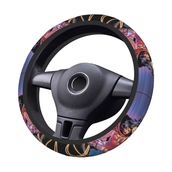 Won-Der Wo-Man Steering Wheel Cover Elastic Stretch Breathable Vehicle Steering Wheel Protector Car Interior Accessories