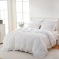 thumbnail image 2 of Move Over White Tufted Duvet Cover Set King Boho Chic Ruffle Duvet Cover Set Soft Microfiber Tufted Ruffle Bedding Set, 2 of 7