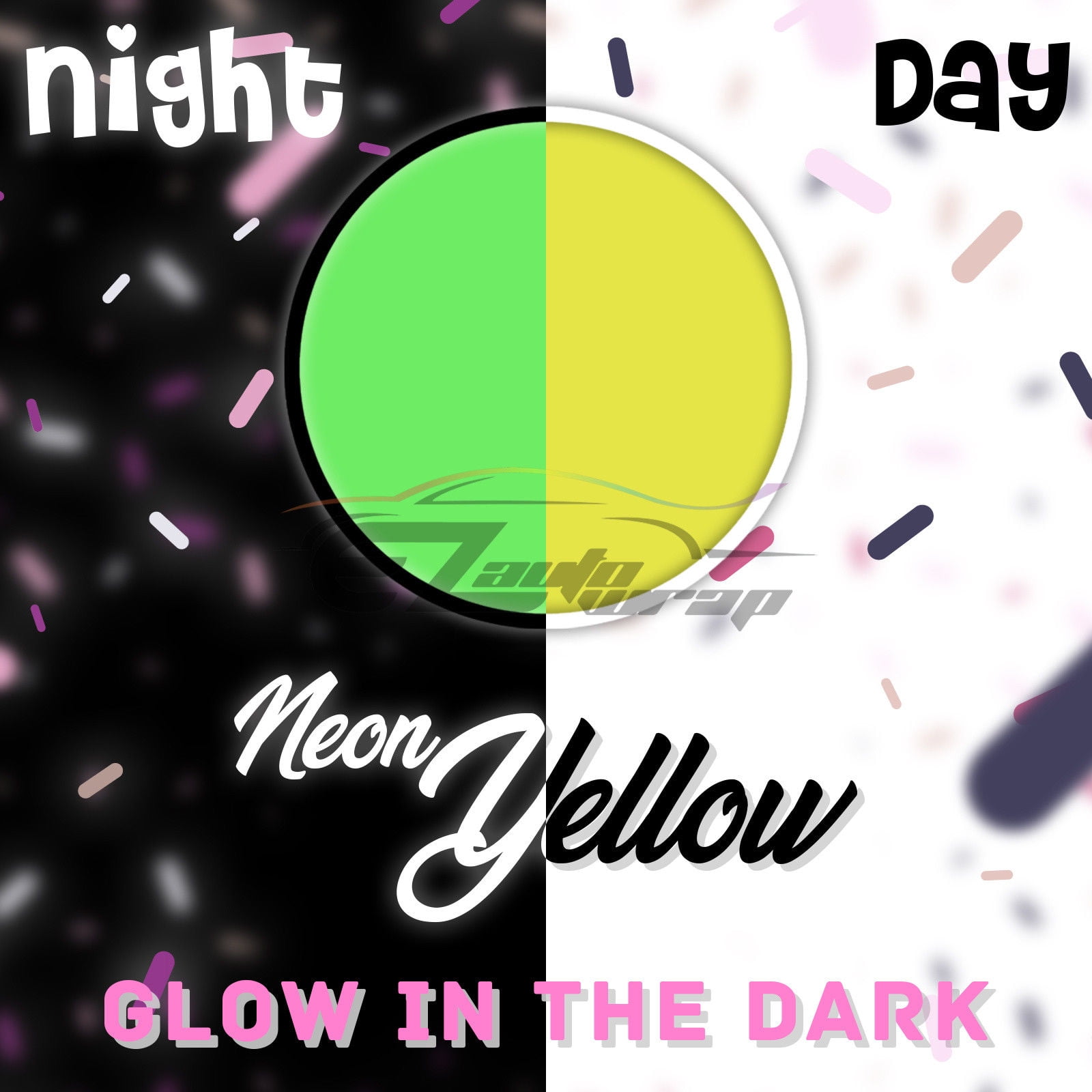 ESSMO™ Glow in The Dark Neon Yellow Transfer Vinyl HTV T-Shirt 20" Wide Roll Iron Heat Press GD02 20"x96"
