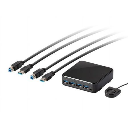 UPC: 0889028124499 | Monoprice 2×4 USB 3.1 Gen1 Peripheral Sharing Switch  Allows 2 Computers To Share 4 USB 3.1 Gen1 Devices