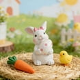 thumbnail image 6 of HuiXinOu Easter Resin Bunny Embracing Easter Eggs Shaped Ornament Cute Cartoon Animal Model Spring Holiday Home Decoration(White), B, 6 of 6