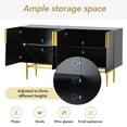 thumbnail image 5 of Accent Cabinet with 4 Doors, Atumon Buffet Cabinet with Gold Metal Legs and Adjustable Shelves, Modern Accent Cabinet, Heavy Duty Storage Cabinet Furniture for Kitchen Dining Room Living Room, Black, 5 of 10