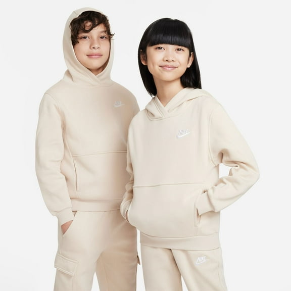 Kids 8-20 Nike Sportswear Club Fleece Pullover Hoodie Color: Sand Size: SMALL