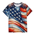 thumbnail image 6 of Amidoa Girls Short Sleeve Crewneck Summer Independence Day Graphic T Shirts Kids Casual Tops Beige Size 12, 6 of 6