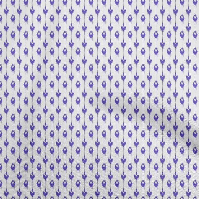 oneOone Rayon Dark Purple Fabric Ikat Sewing Material Print Fabric By The Yard 56 Inch Wide