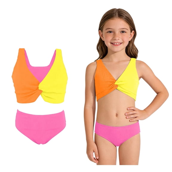 Girls Swimsuits Girls' Two-Piece Swimwear Quick Dry Swimwear Summer Cute Bikini 12-13 Years