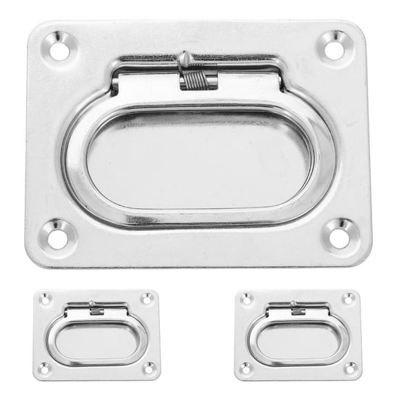 MRLESS 3pcs Marine Stainless Steel Flush Mount Hatch Handle Spring Loaded Recessed Pull Handle for Boat Deck Access for Marine Trap Door Latch