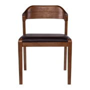 Boraam Rasmus Faux Leather and Wood Dining Room Side Chair, Chestnut Wire-Brush Finish