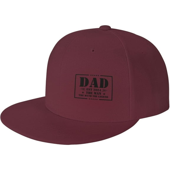 Dad Est 2024 Hat Gifts for Dad Cap New Dad Gifts Father's Day Flat Bill Hat Trucker Baseball Cap for Men Women