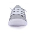 thumbnail image 3 of Zapatillas de deporte de lona sin cordones para mujer, zapatos casuales para caminar, comodidad clásica, zapatillas planas de moda (gris 07), 3 of 5